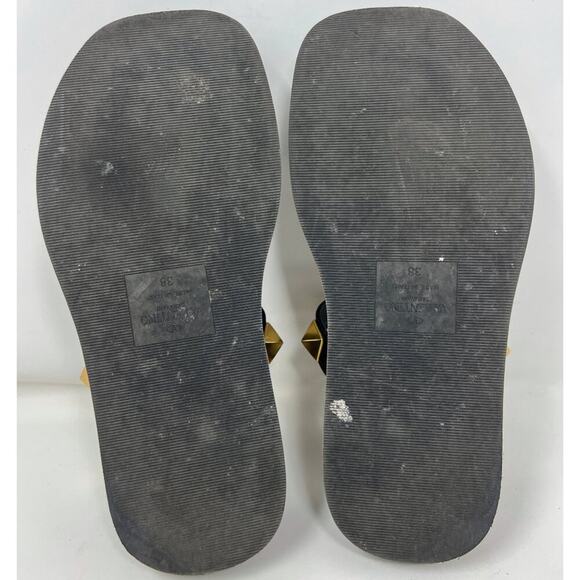 Valentino Garavani Roman Stud Black Leather Platform Sandals – Size 38 - Picture 8 of 9